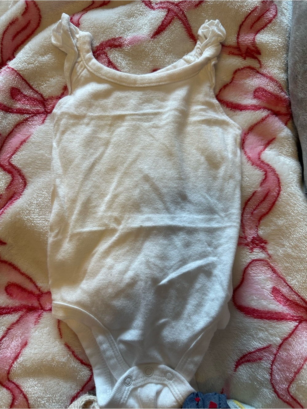 The Honest Company White Ruffle Strap Baby One-Piece Bodysuit